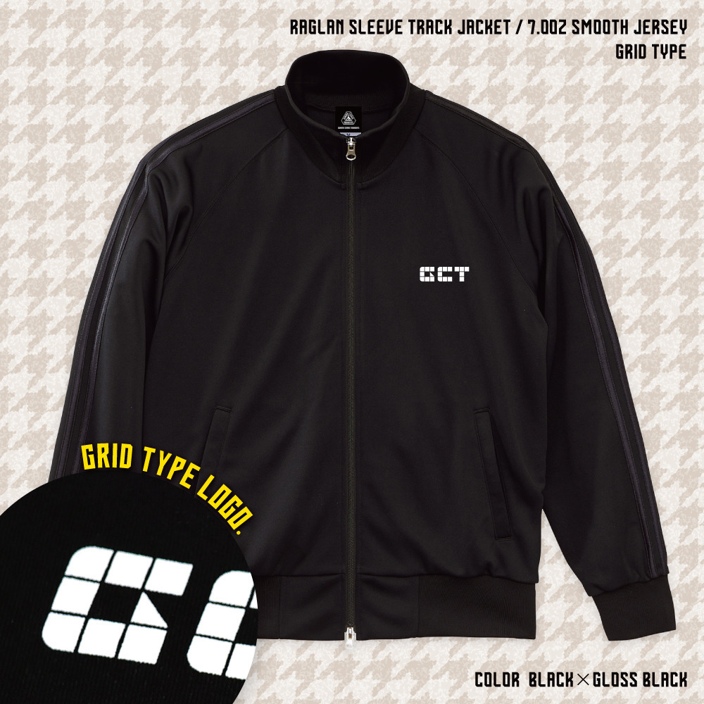 【EC限定】 スムースラグランスリーブ トラックジャケット GRID TYPE 7.0オンス 詳細画像 ブラック&times;グロスブラック 1