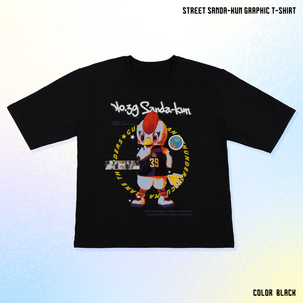 【EC限定】 ストリートサンダくん グラフィックTシャツ オーバーサイズ 【サンダくん】 詳細画像 ブラック 1
