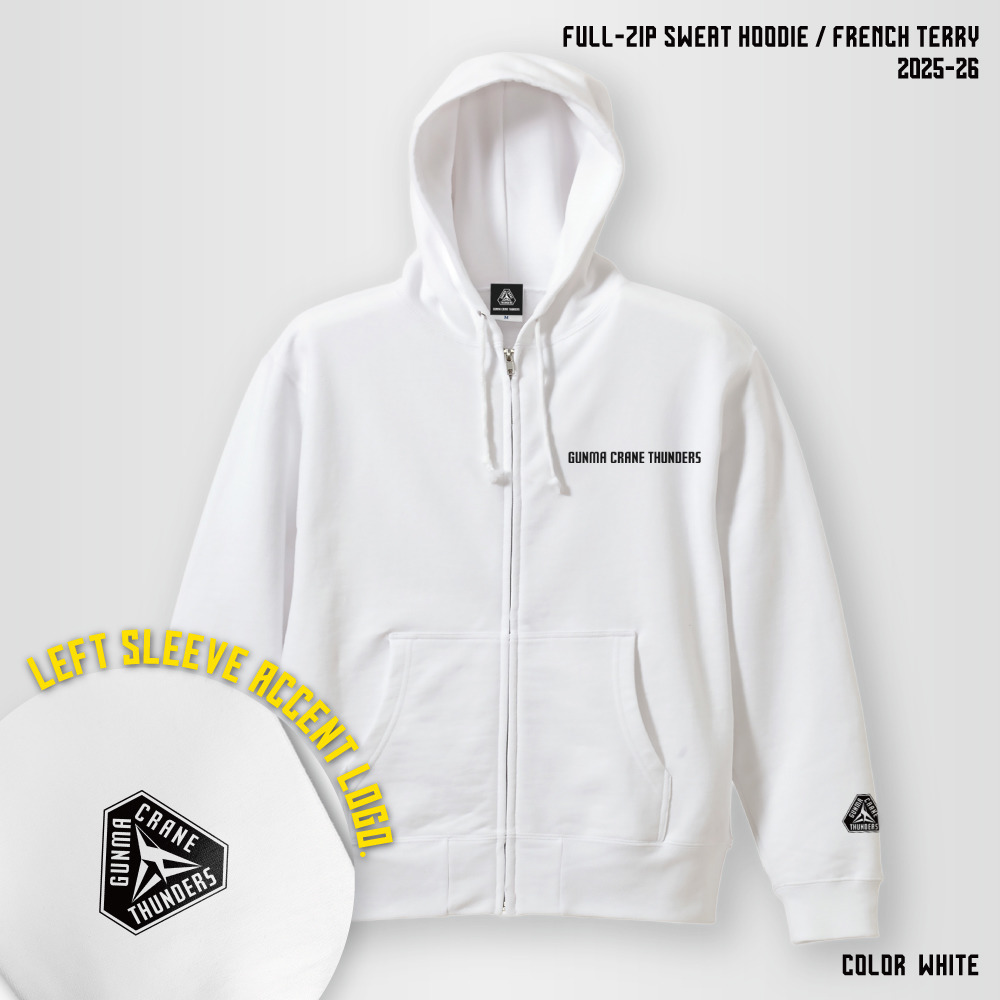 【EC限定】 フルジップスウェットパーカー 10.0オンス 2025-26 【プライマリーロゴ】 詳細画像 ホワイト 1