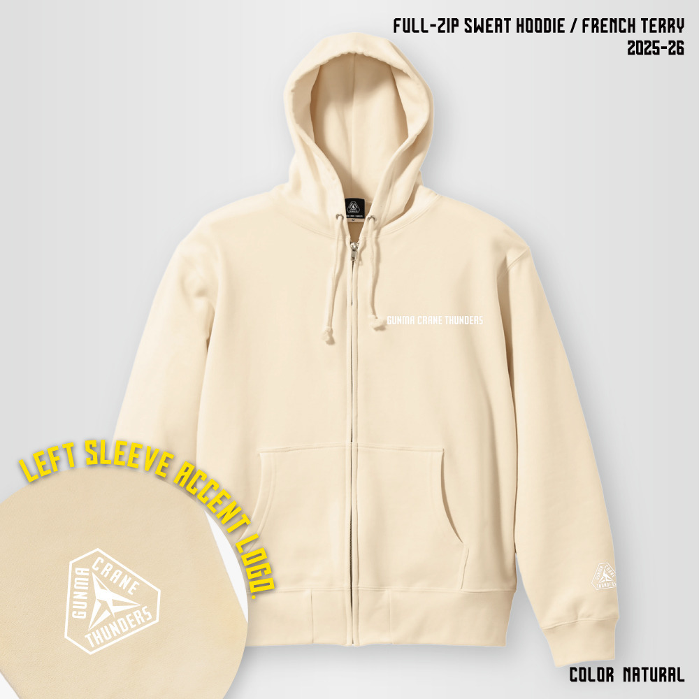 【EC限定】 フルジップスウェットパーカー 10.0オンス 2025-26 【プライマリーロゴ】 詳細画像 ナチュラル 1