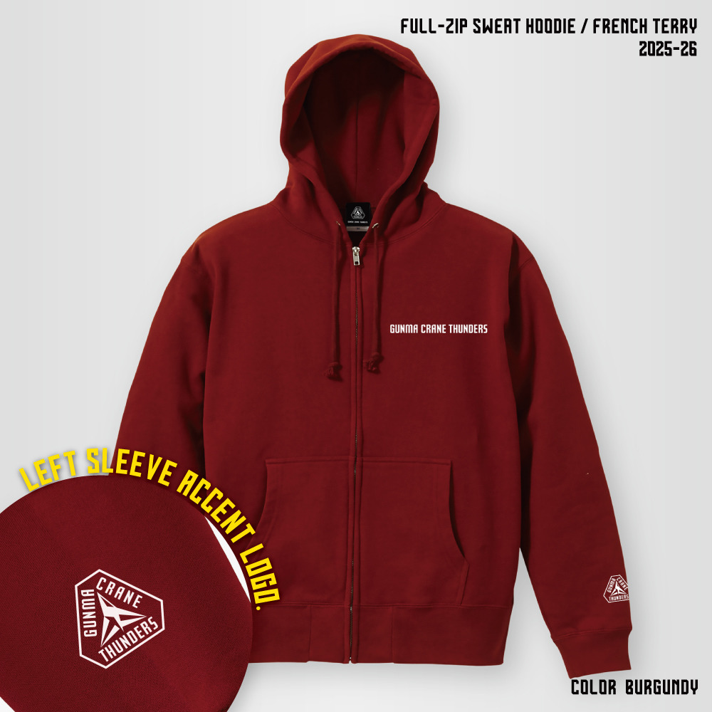 【EC限定】 フルジップスウェットパーカー 10.0オンス 2025-26 【プライマリーロゴ】 詳細画像 バーガンディ 1