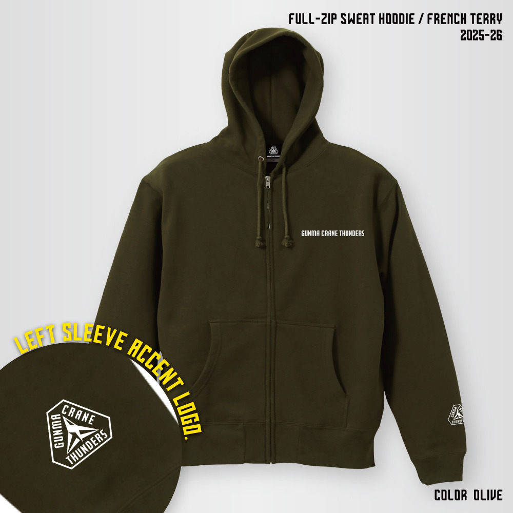 【EC限定】 フルジップスウェットパーカー 10.0オンス 2025-26 【プライマリーロゴ】 詳細画像 オリーブ 1
