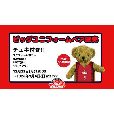 ≪郵送のみ≫【完全受注生産】ビッグユニフォームベア　2025-26