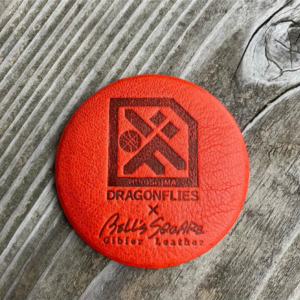 【広島ドラゴンフライズ×ベルズスクエア】コラボ　ジビエ鹿革の缶バッチ 詳細画像 1カラー 1