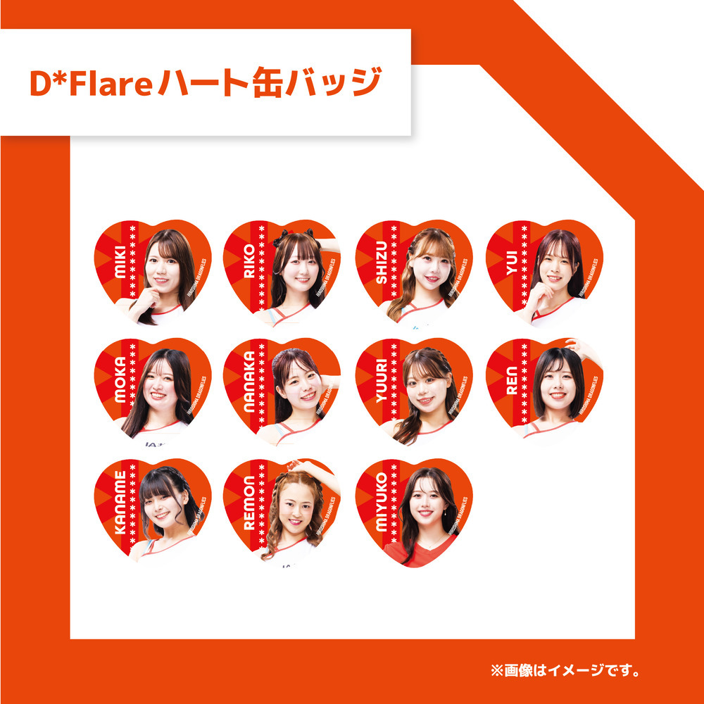 【カプセルトイ】D*Flare&MIYUKO ハート型缶バッジ 詳細画像 1