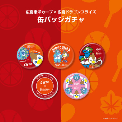 【ガチャ】広島東洋カープ×広島ドラゴンフライズ　缶バッジ2025