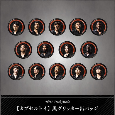 ■HDF Dark Mode■ 【カプセルトイ】黒グリッター缶バッジ