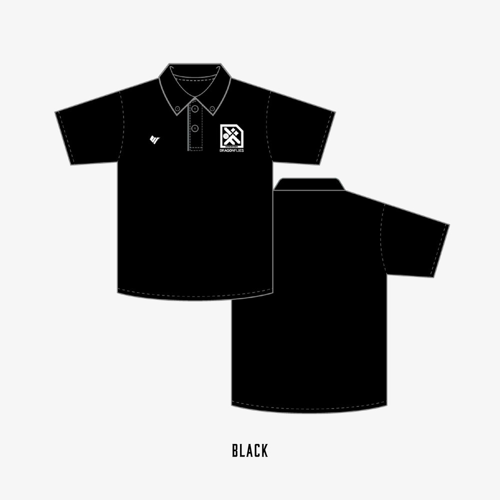【受注】選手着用モデル ボタンダウン ポロシャツ BLACK・WHITE(※選択ください)【BFIVE】
