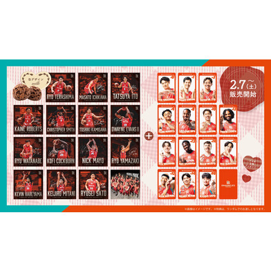 【2/7(土)11:30より販売開始】チョコレートクランチ(ミルクチョコ味)❤選手ハートポーズトレカ2枚プレゼント❤