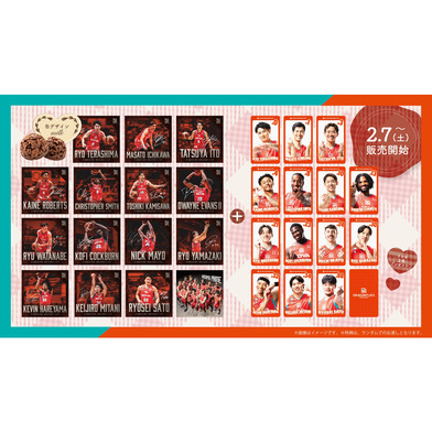 【2/7(土)11:30より販売開始】チョコレートクランチ(ミルクチョコ味)❤選手ハートポーズトレカ2枚プレゼント❤