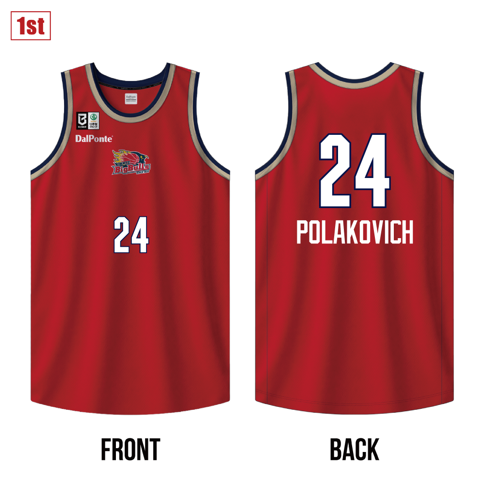 【受注】2026-27 シーズンオーセンティックユニフォーム1st RED 詳細画像 #24 ジェイコブ・ポラコヴィッチ 1