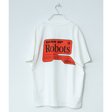 RobotsグラフィックTシャツ03　ORホワイト