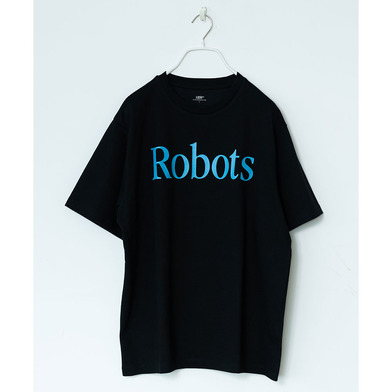 RobotsグラフィックTシャツ04　BLブラック