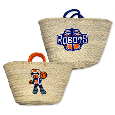 モロッコ製ハンドメイド刺繍かごバッグ