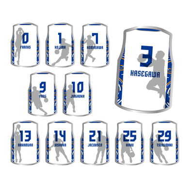 【ブラインド】ユニフォーム型ピンバッジ（アウェー）