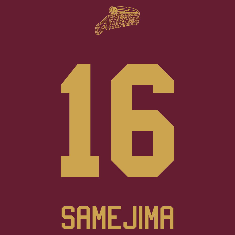 越谷アルファーズ21 22シーズン 選手背番号tシャツ 16 鮫島 越谷アルファーズ B League Bリーグ 公式オンラインショップ
