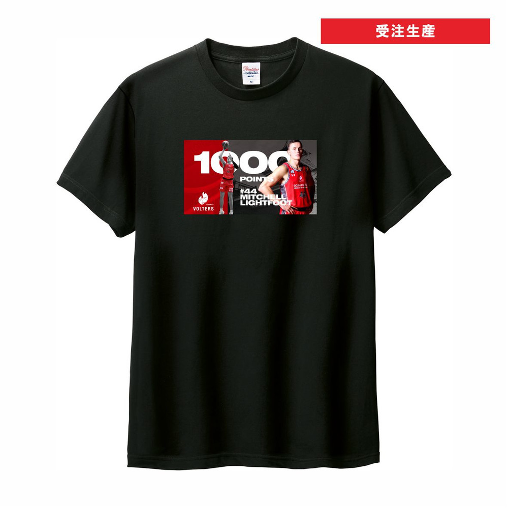 #44 ミッチェル・ライトフット 1000ポイント達成！メモリアル Tシャツ 詳細画像 ブラック 1