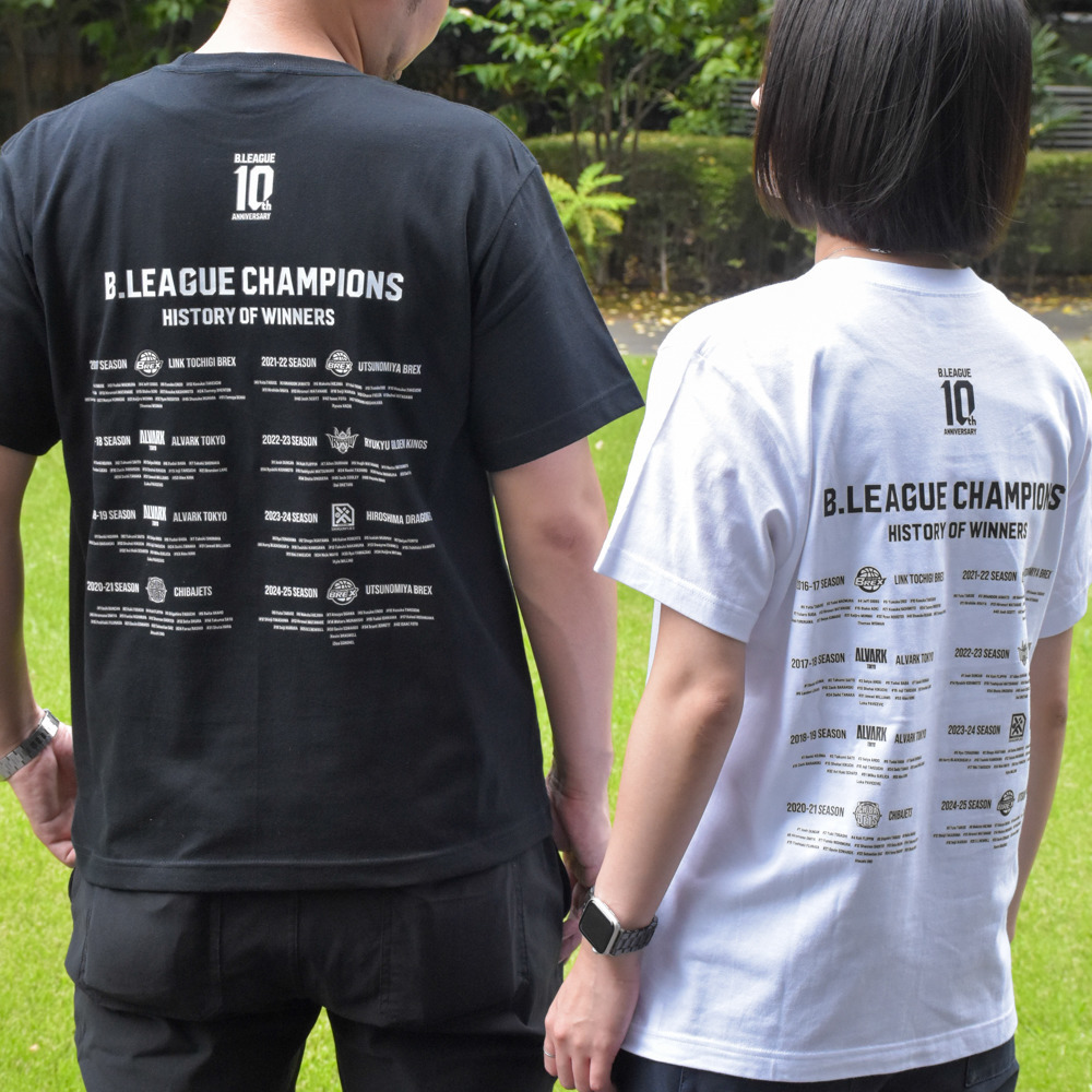 【全2色】B.LEAGUE 10th ANNIVERSARY History of Winners Tシャツ 詳細画像 ホワイト 4
