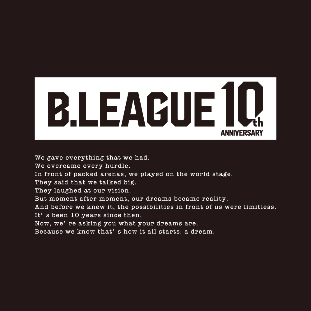 【全2色】B.LEAGUE 10th ANNIVERSARY Graphic Impact Tシャツ 詳細画像 ブラック 2