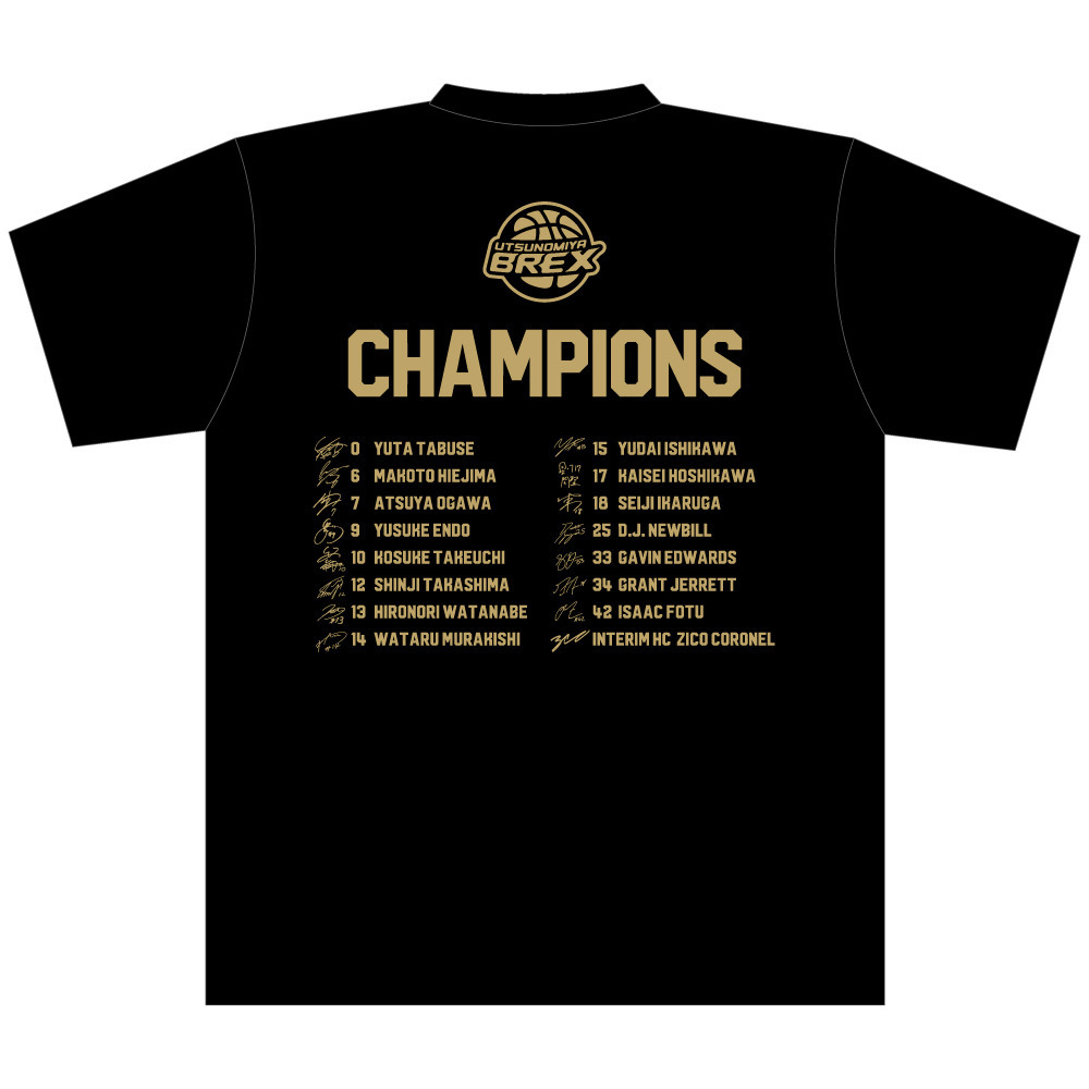 【オンラインストア限定|宇都宮ブレックス】 りそなグループ B.LEAGUE CHAMPIONS 2024-25 Tシャツ 詳細画像 ONECOLOR 2