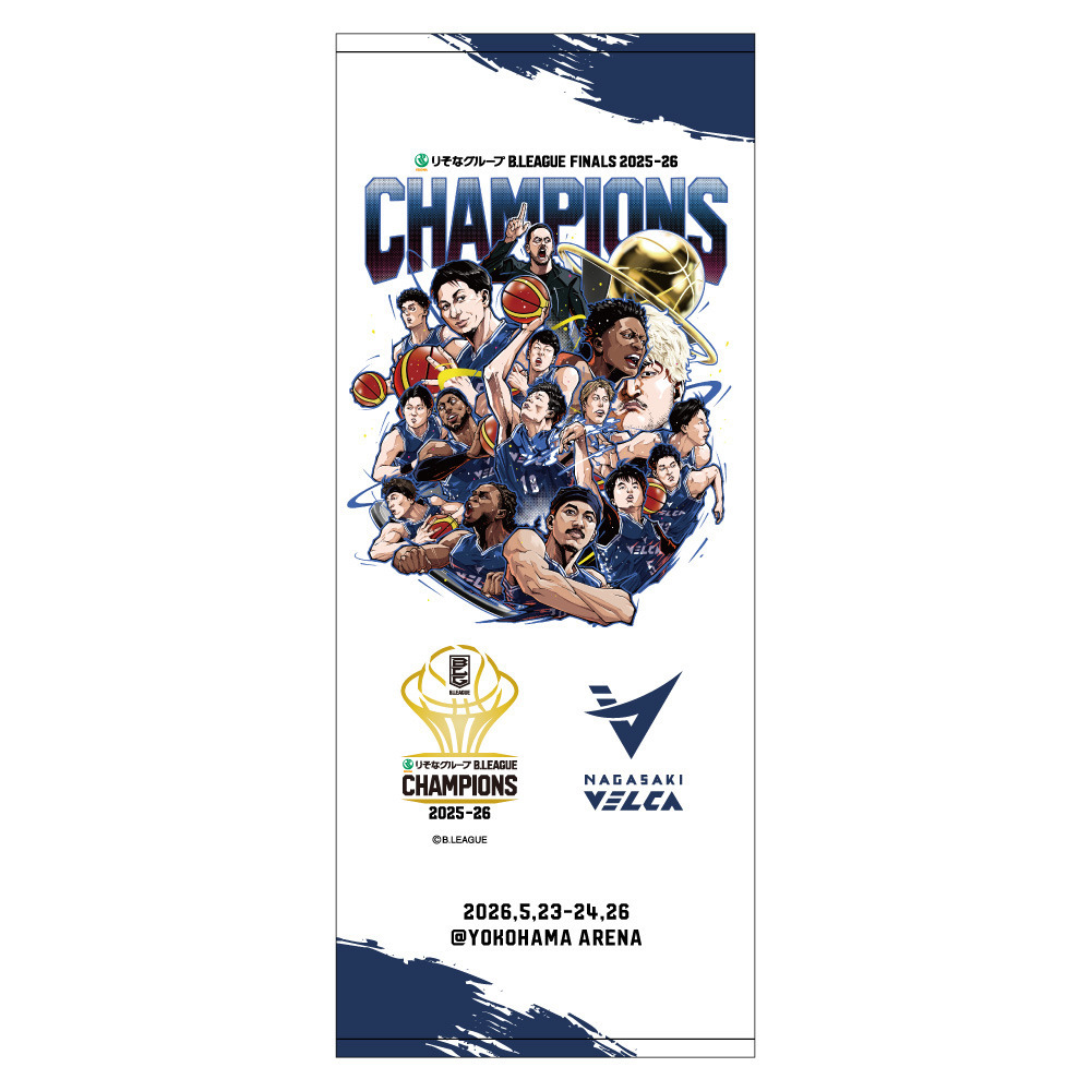 【長崎ヴェルカ】りそなグループ B.LEAGUE CHAMPIONS 2025-26　フェイスタオル 詳細画像 1カラー 1