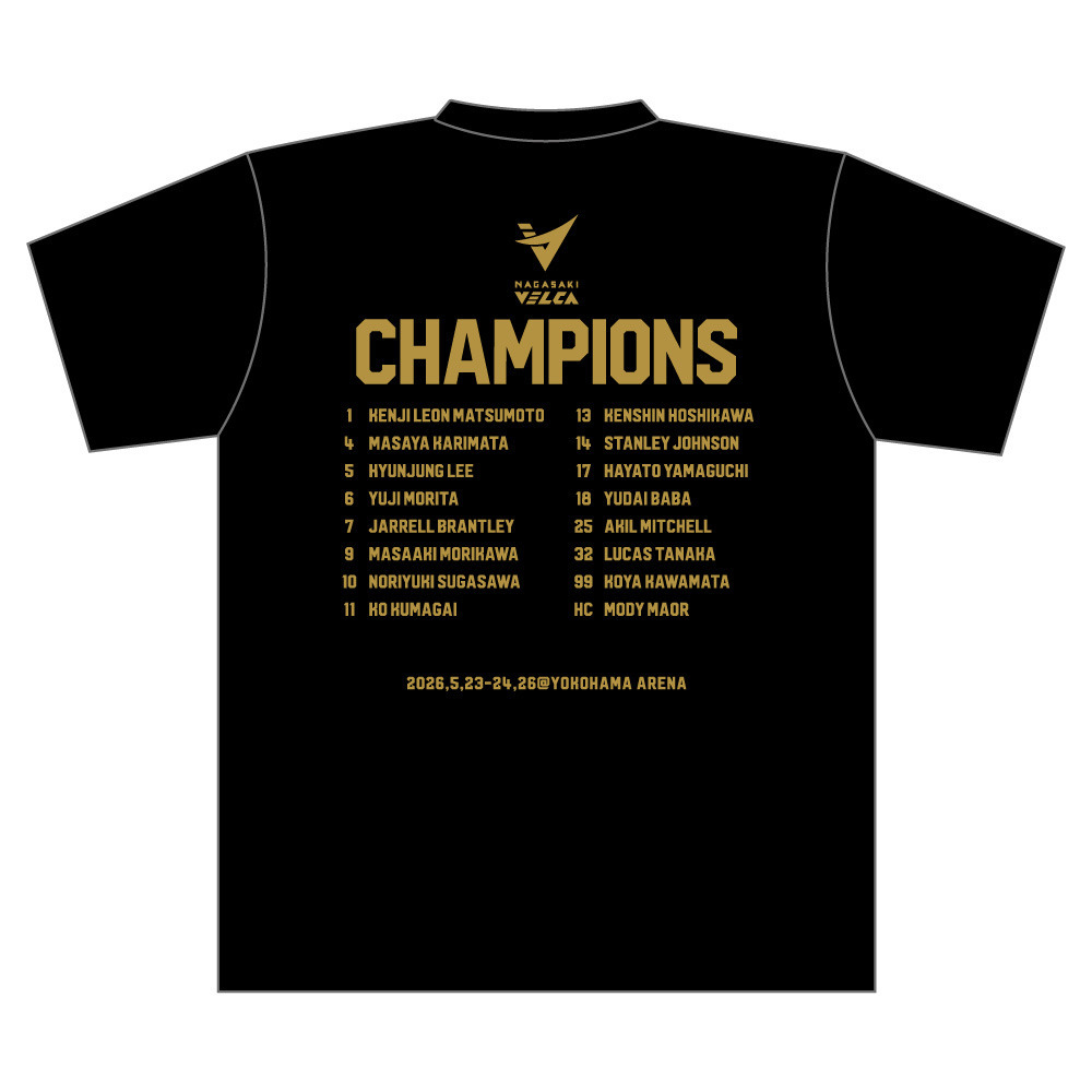 りそなグループ B.LEAGUE CHAMPIONS 2025-26 Tシャツ 詳細画像 BLK&times;GLD 2