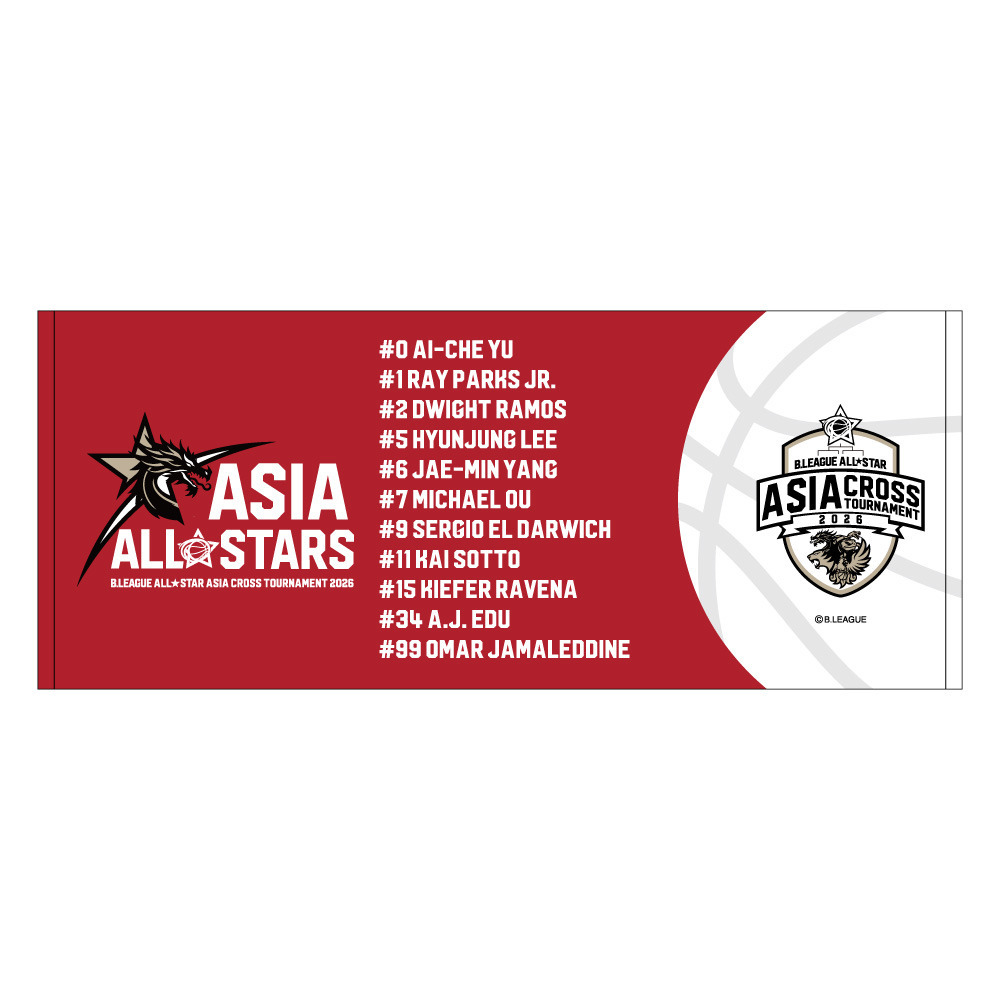＜りそなグループ Bリーグオールスター 2026＞フェイスタオル 詳細画像 ASIA ALL-STARS 1
