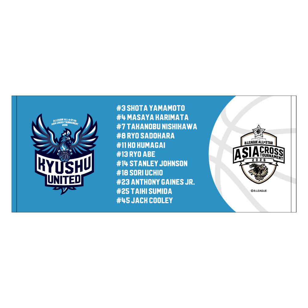 ＜りそなグループ Bリーグオールスター 2026＞フェイスタオル 詳細画像 KYUSHU UNITED 1