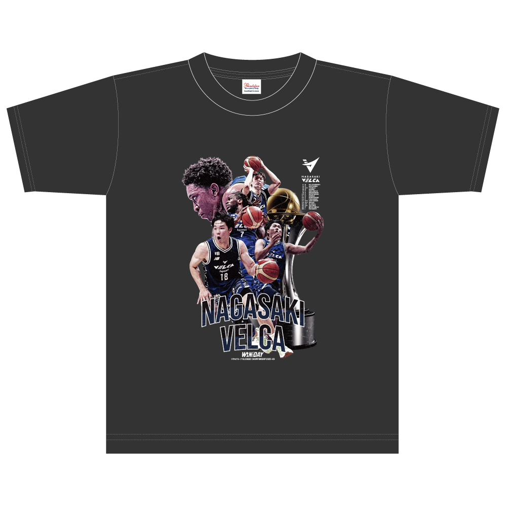 【長崎ヴェルカ】りそなグループ B.LEAGUE CHAMPIONSHIP 2025-26 オフィシャルTシャツ 詳細画像 ブラック 1
