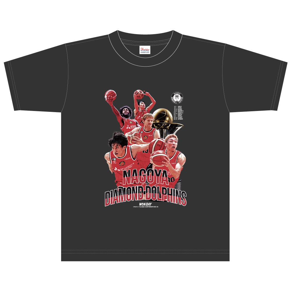 【名古屋ダイヤモンドドルフィンズ】りそなグループ B.LEAGUE CHAMPIONSHIP 2025-26 オフィシャルTシャツ 詳細画像 ブラック 1