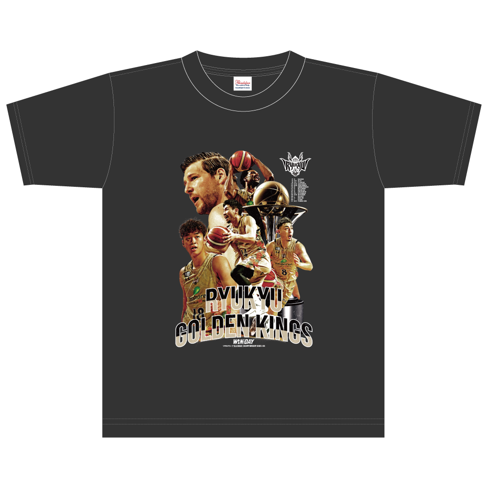 【琉球ゴールデンキングス】りそなグループ B.LEAGUE CHAMPIONSHIP 2025-26 オフィシャルTシャツ　 詳細画像 ブラック 1