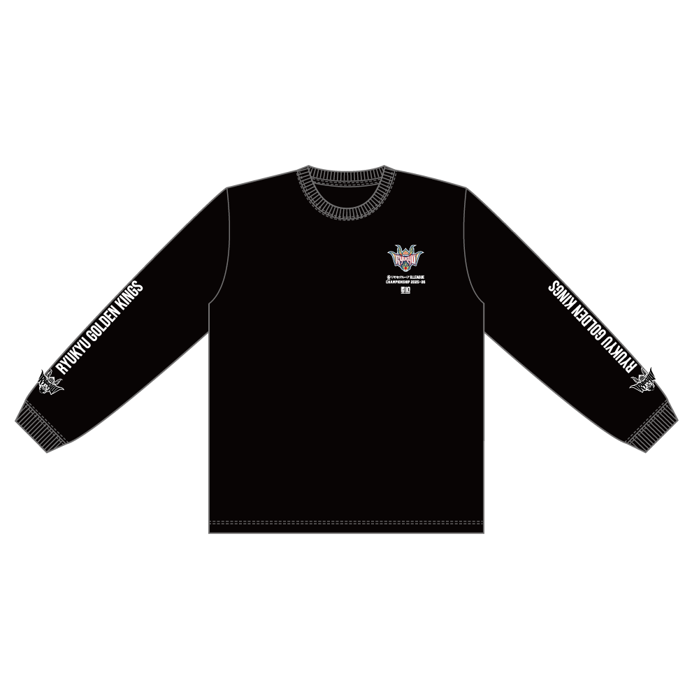 【琉球ゴールデンキングス】りそなグループ B.LEAGUE CHAMPIONSHIP 2025-26 オフィシャルロングスリーブTシャツ 詳細画像 ブラック 1