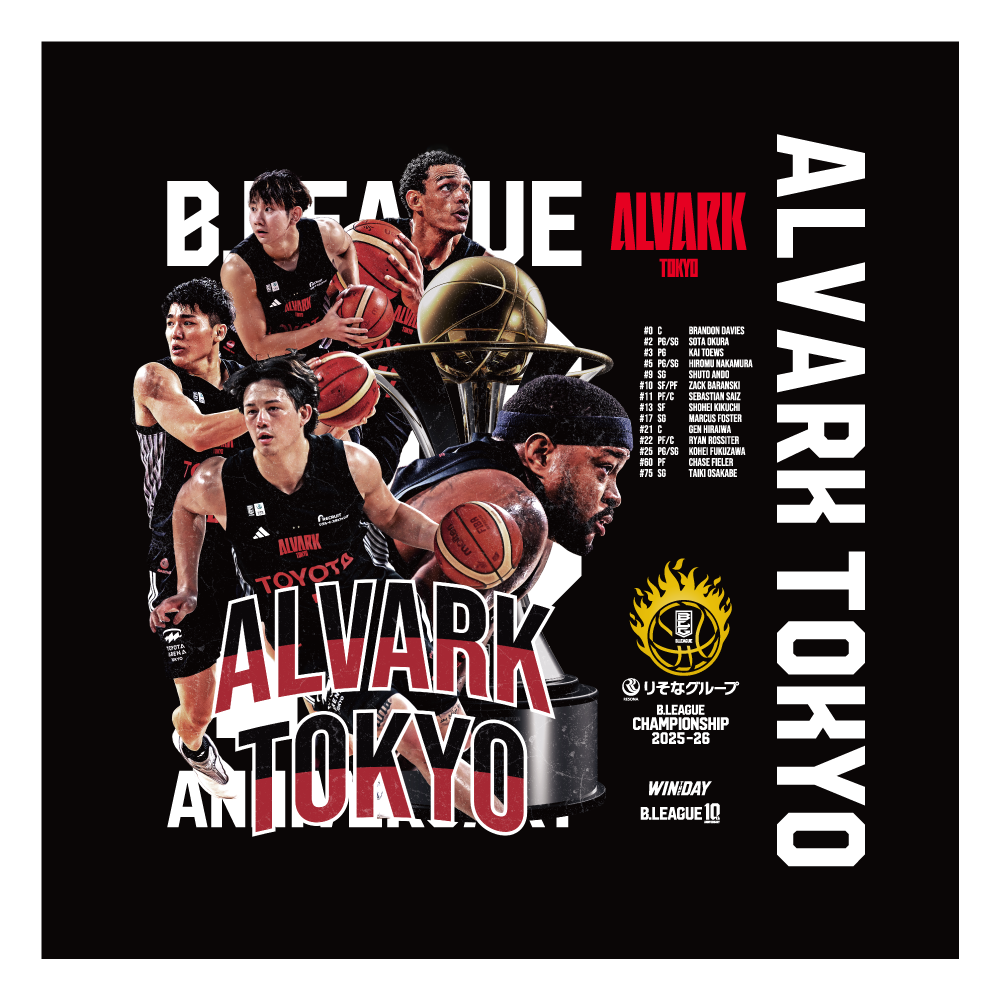 【アルバルク東京】りそなグループ B.LEAGUE CHAMPIONSHIP 2025-26 オフィシャルハンカチ　 詳細画像 1カラー 1