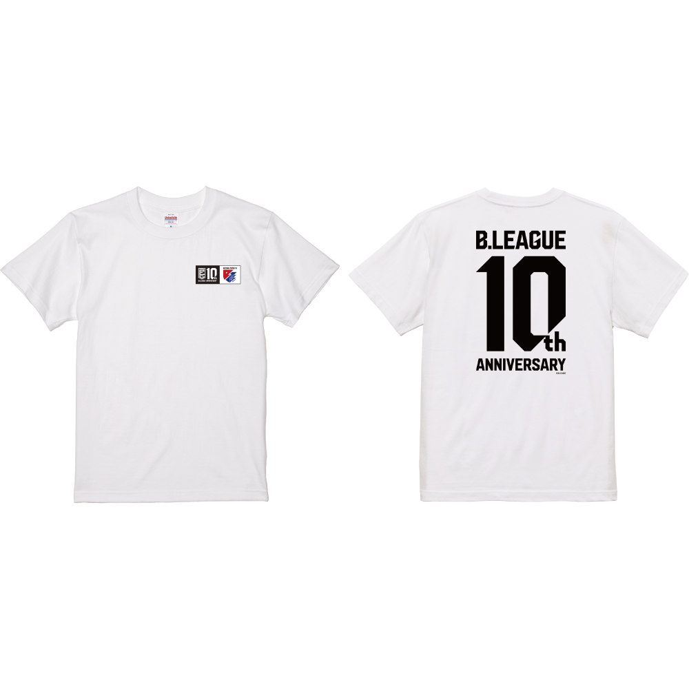 【B2西地区】B.LEAGUE 10th ANNIVERSARY&times;クラブTシャツ 詳細画像 ライジングゼファー福岡-ホワイト 1
