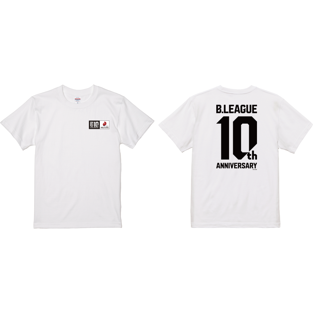 【B2西地区】B.LEAGUE 10th ANNIVERSARY&times;クラブTシャツ 詳細画像 熊本ヴォルターズ-ホワイト 1