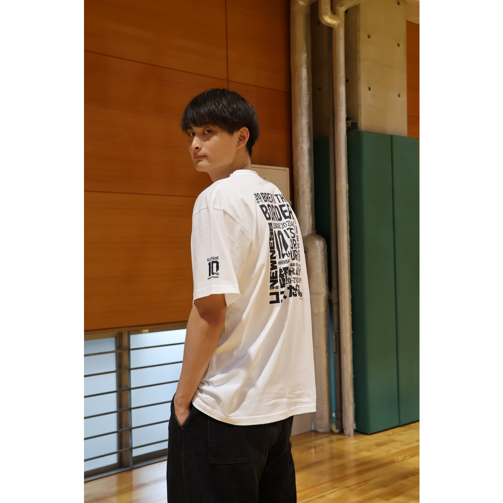 【浅井英矢選手着用】B.LEAGUE 10th ANNIVERSARY season theme typography T-shirt 詳細画像 ホワイト 2