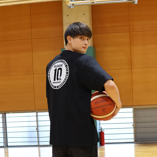 【浅井英矢選手着用】B.LEAGUE 10th ANNIVERSARY Logo print T-shirt 詳細画像 ブラック 1