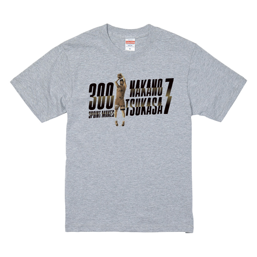 中野選手 300 3POINT MAKES Tシャツ 詳細画像 グレー 1