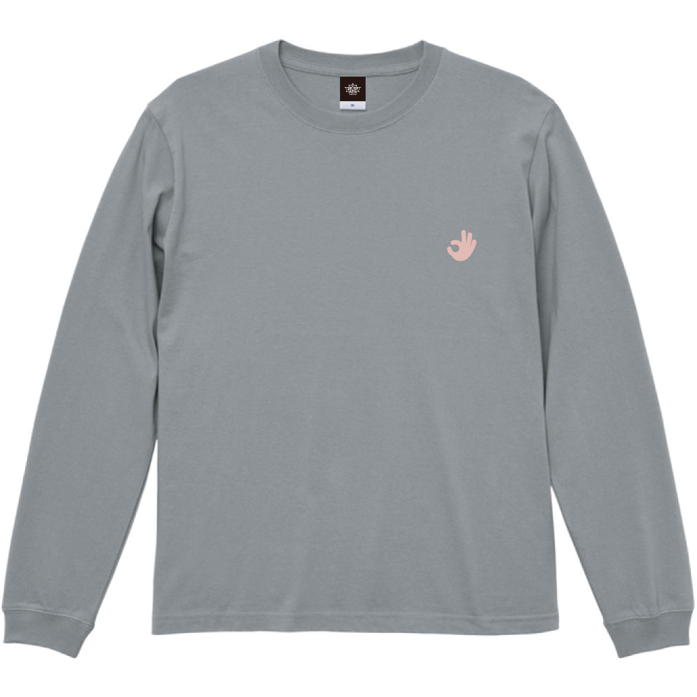 【リバイバル／オーダー商品】kimeteアパレル ロゴ刺繍ロングスリーブTシャツ 詳細画像 グレー 1