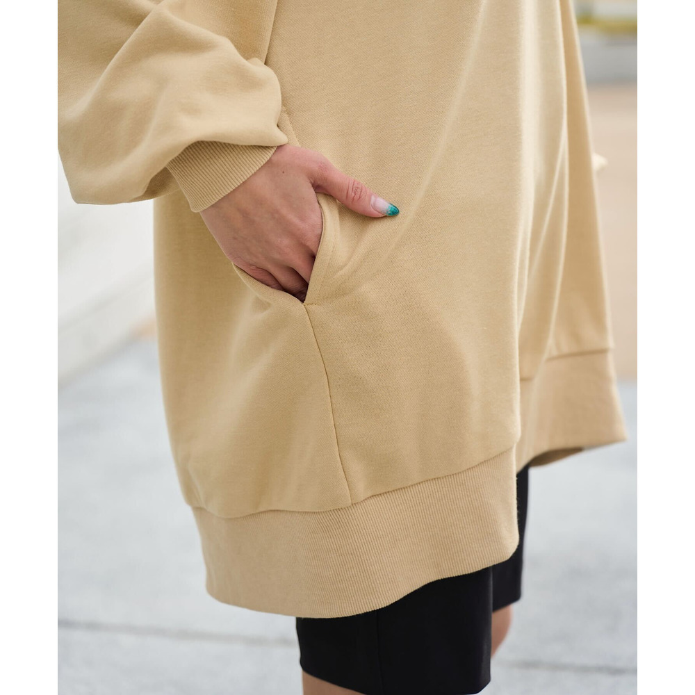 神戸レタスコラボ／胸元ジップスウェットミニワンピース 詳細画像 Beige 4