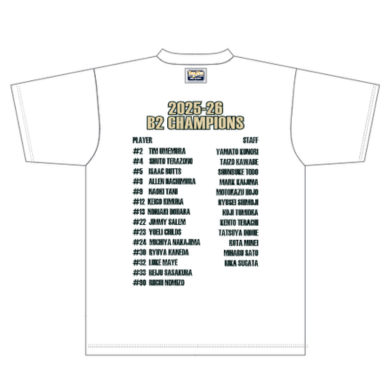 【受注】りそなグループ B.LEAGUE 2025-26 season B2 CHAMPIONS　Tシャツ（選手着用モデル） 詳細画像 1カラー 2