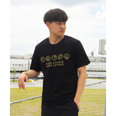 バスケットボールとレタスのTシャツ