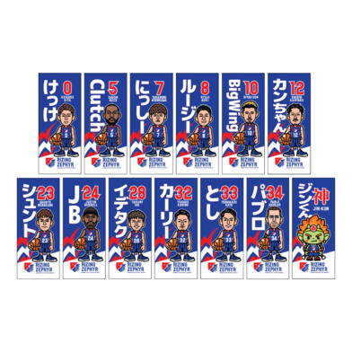 選手イラストタオル