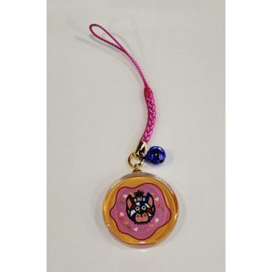 【新商品】ガラス根付キーホルダー [ドーナツGORDY_PINK]