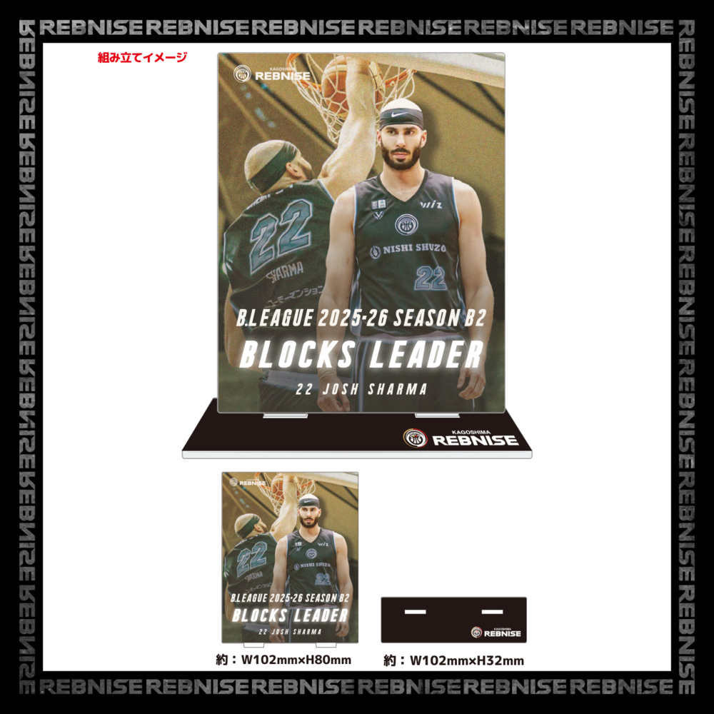 ジョシュ選手_B2ブロック王受賞記念グッズ_アクリルスタンド｜鹿児島