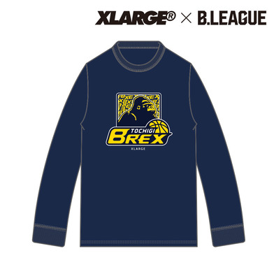 【TOCHIGI BREX / ロゴ】B.LEAGUE×XLARGE コラボロングTシャツ 栃木ブレックス ネイビー