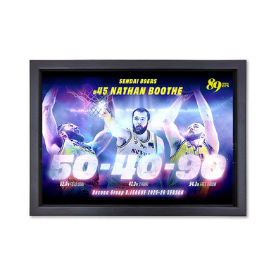 りそなグループ B.LEAGUE 2025-26 SEASON 50-40-90 達成記念メタルグラフィー #45 ネイサン・ブース選手