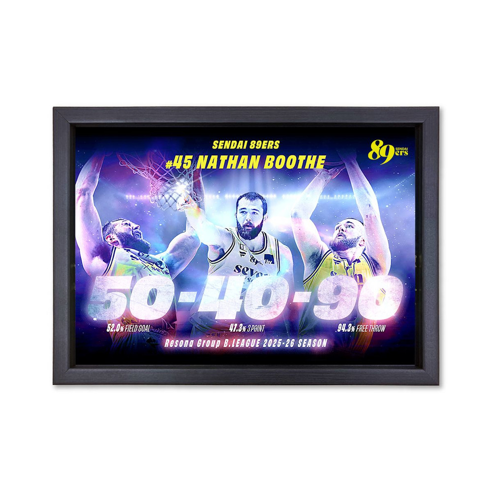 りそなグループ B.LEAGUE 2025-26 SEASON 50-40-90 達成記念メタルグラフィー #45 ネイサン・ブース選手 詳細画像 1カラー 1