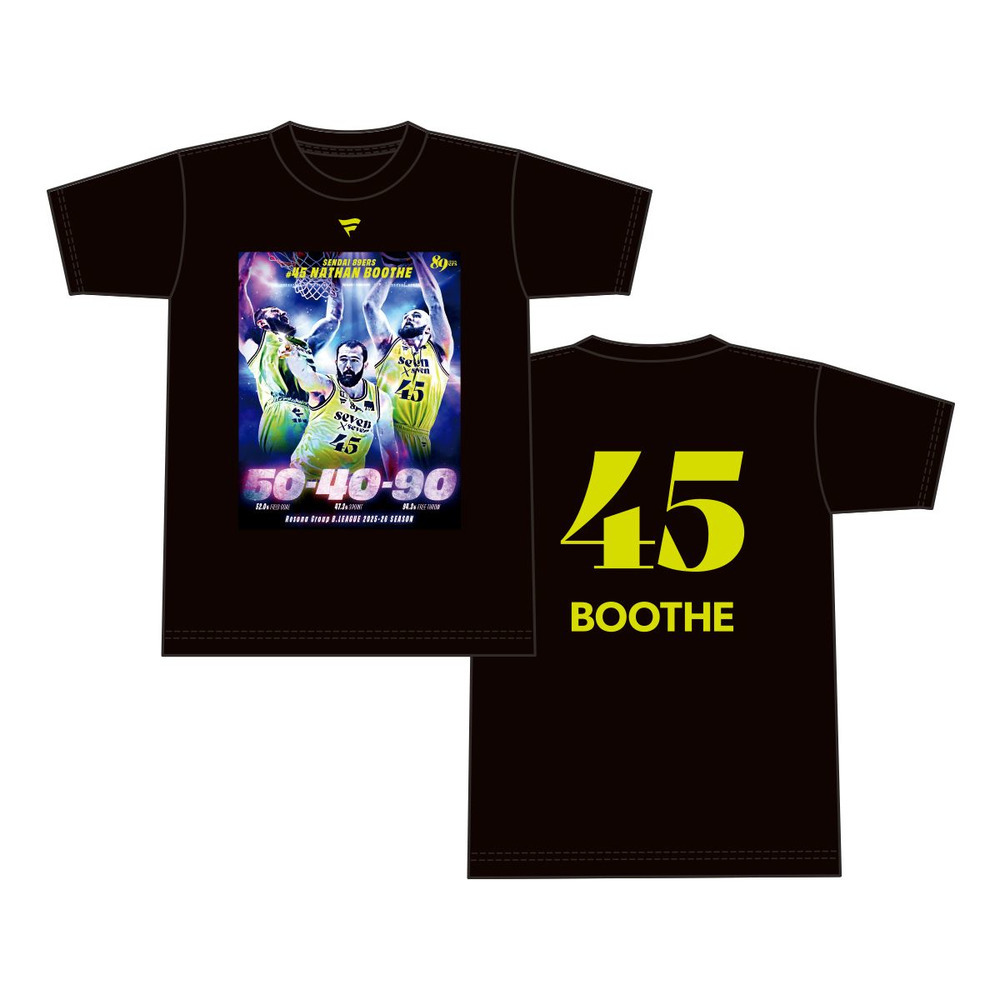 りそなグループ B.LEAGUE 2025-26 SEASON 50-40-90 達成記念Tシャツ #45 ネイサン・ブース選手 詳細画像 1カラー 1