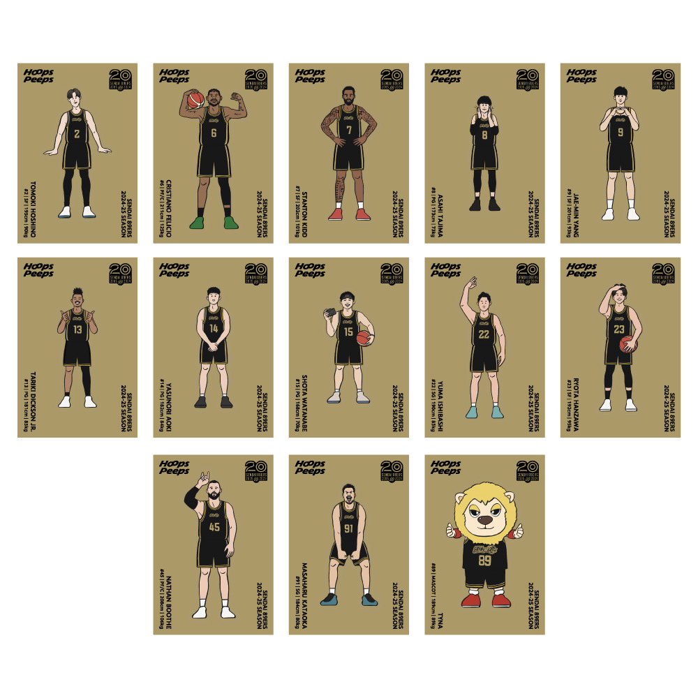 仙台89ERS×Hoops Peepsステッカー(20周年アニバーサリーユニフォーム Ver.) 詳細画像 ブラインドパッケージ 1